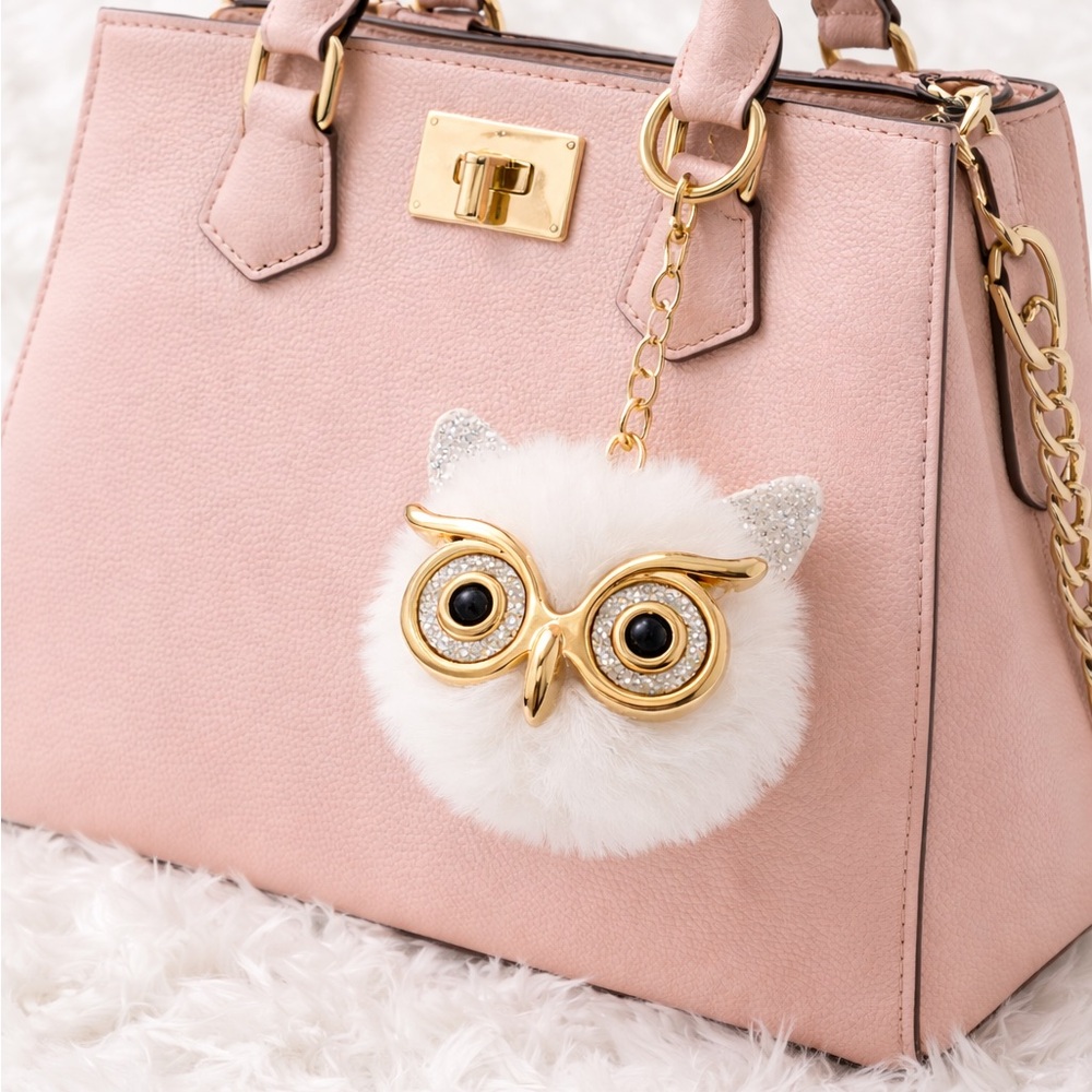 Fuzzy Owl Key Chain/Bag Charm